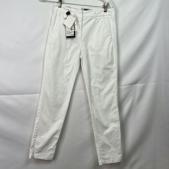 MaxMara white Oglio Cigarette Stretch trousers NWT - Picture 1 of 11